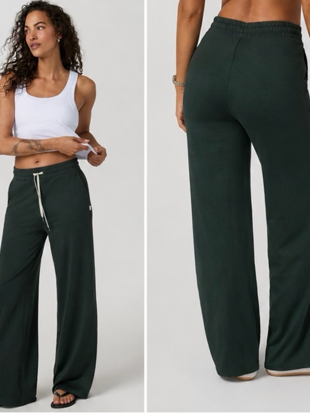 Vuori Halo Wide Leg Pants Women’s Large Spruce Green BNWT Lounge Athleisure